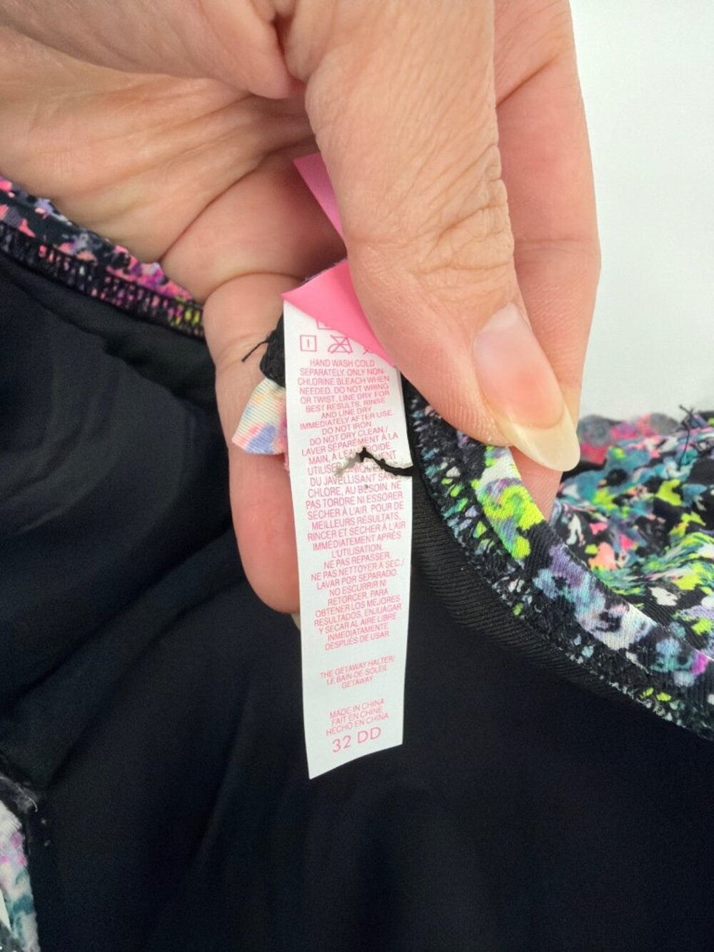 Victorias Secret 32DD Womens Bikini Top Multicolor Splatter Print Padded Swim - Picture 4 of 5